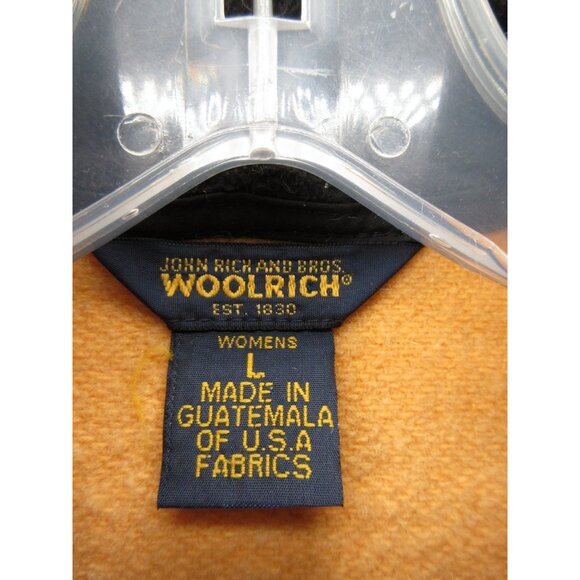 VINTAGE Woolrich Jacket Large Mustard TechnoWool Fleece 90s Y2K * - Picture 10 of 13